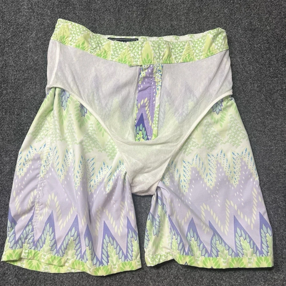 Vilebrequin Mens XL Geometric Pattern Drawstring Swim Trunks Lined 8